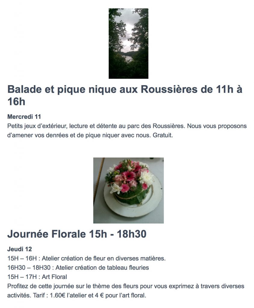 Activités estivales de la Maison de Quartier Renoir à Guyancourt